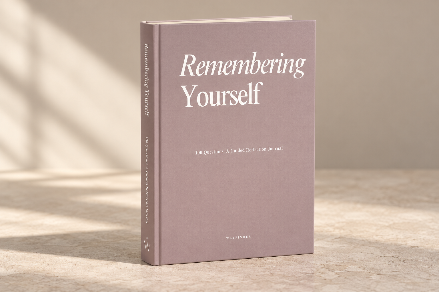 Remembering Yourself: 100 Questions — journal cover mockup